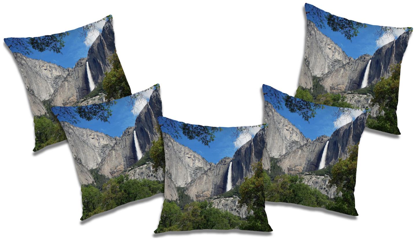 

RADANYA Printed Cushion Cover with Filler (Set of 5) 12x12 inch
