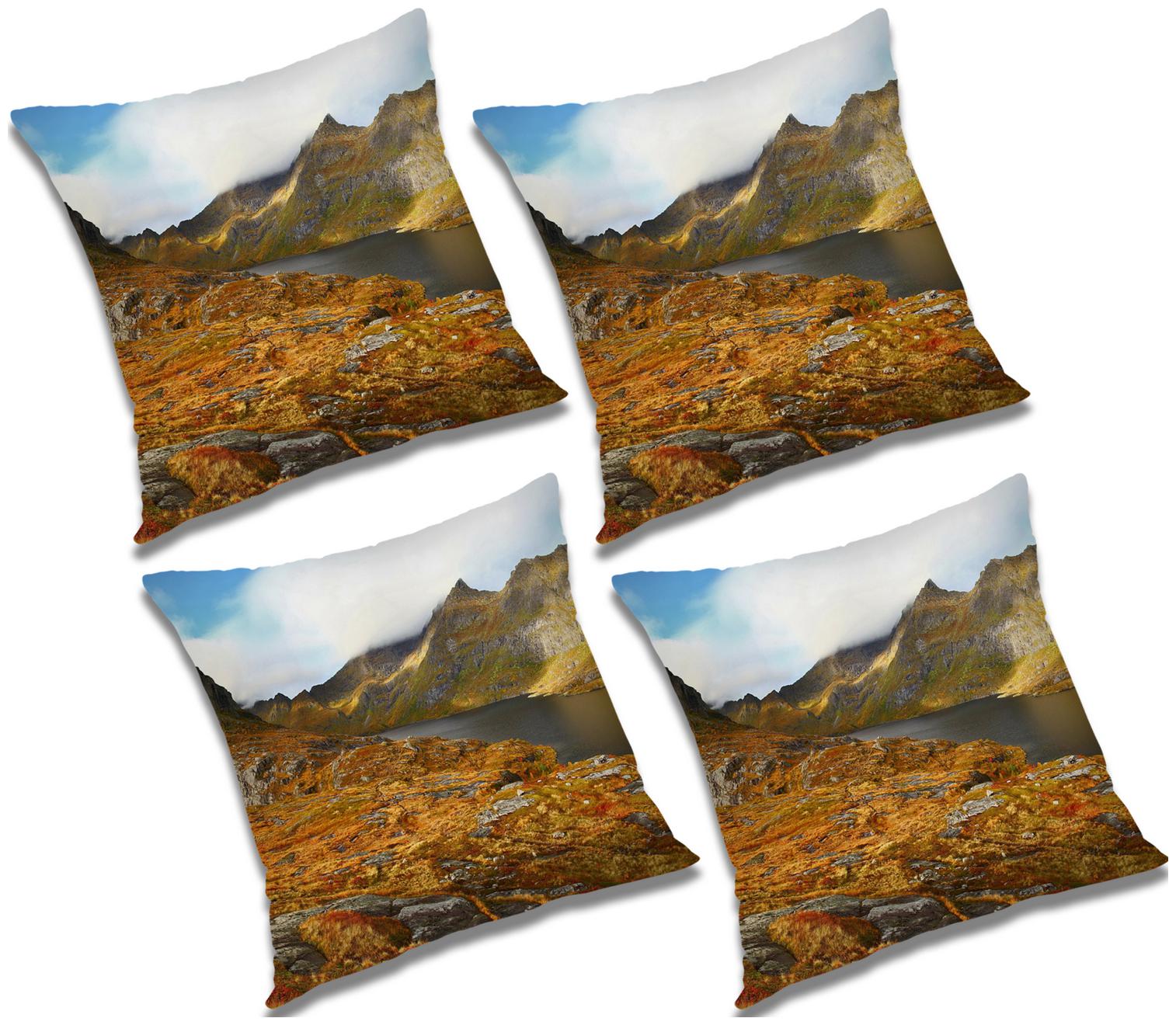 

RADANYA Printed Cushion Cover with Filler (Set of 4) 16x16 inch