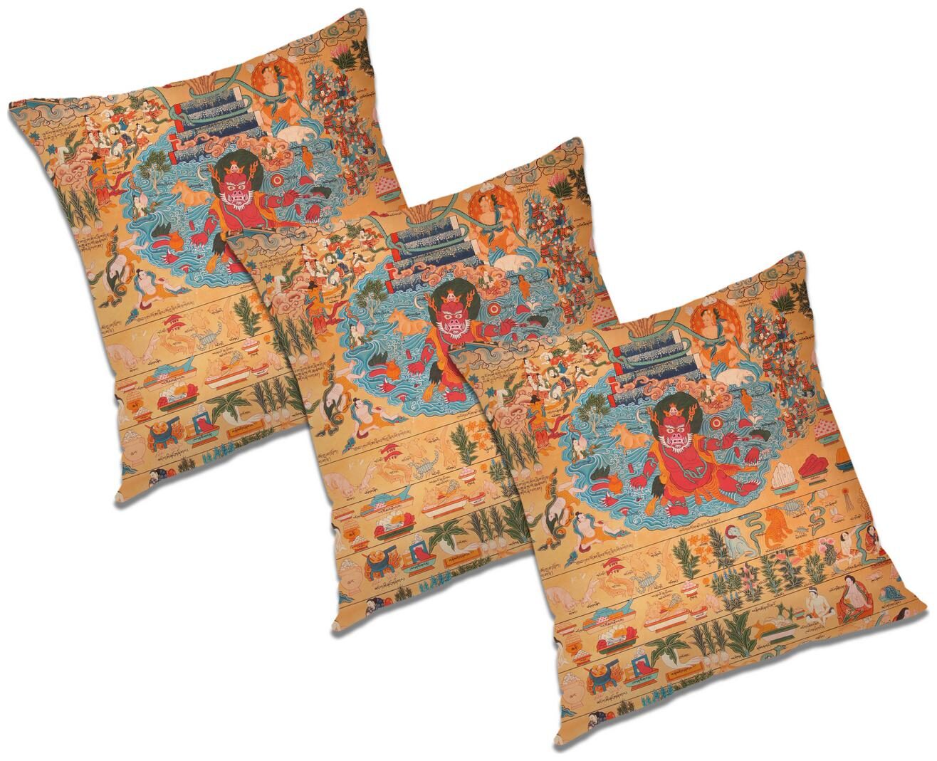 

RADANYA Printed Cushion Cover with Filler (Set of 3) 20x20 inch