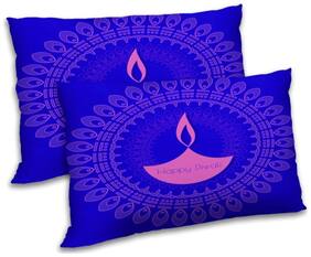 RADANYA Polyester Printed Pillow Covers ( Pack of 2 , Blue )