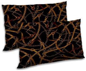 RADANYA Polyester Printed Pillow Covers ( Pack of 2 , Black )