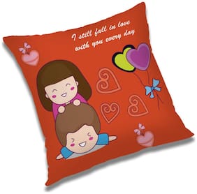 RADANYA Printed Cushion Cover with Filler Set 18x18 inch