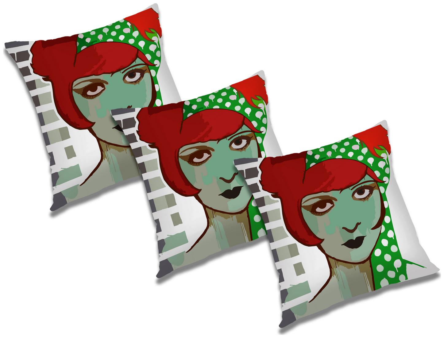 

RADANYA Printed Polyester Red Cushion Cover ( Large Pack of 3 )