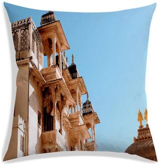 RADANYA Printed Polyester Brown Cushion Cover ( Small , Pack of 1 )