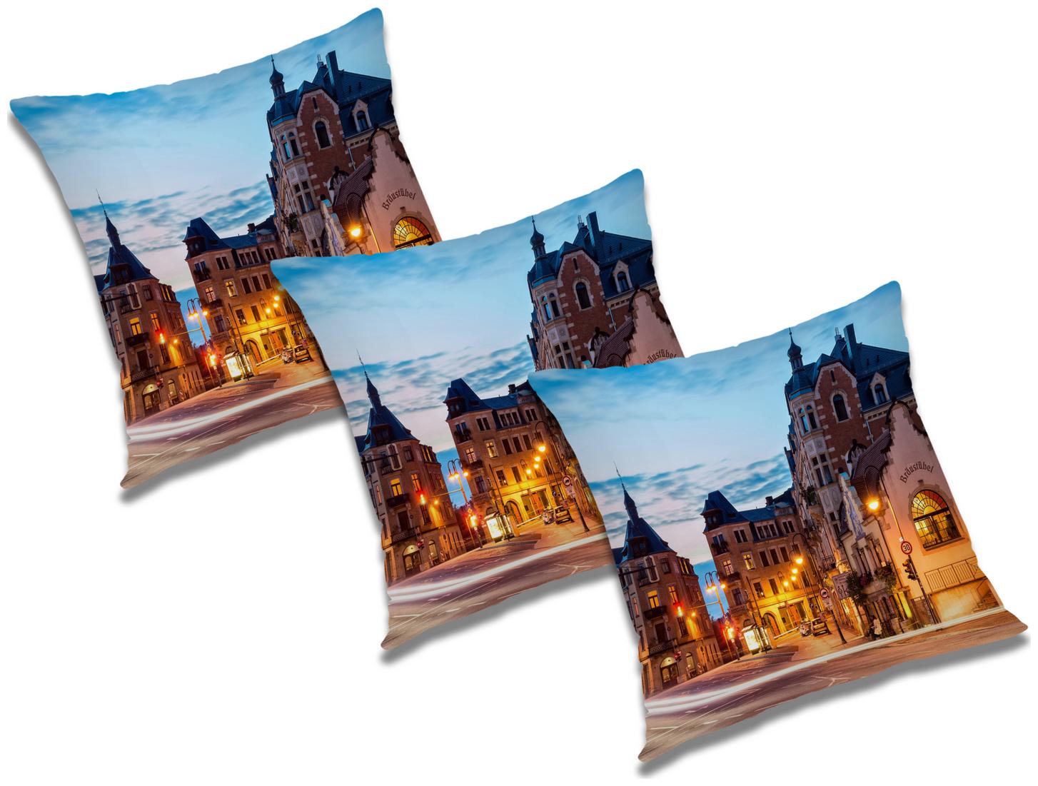 

RADANYA Printed Cushion Cover with Filler (Set of 3) 24x24 inch