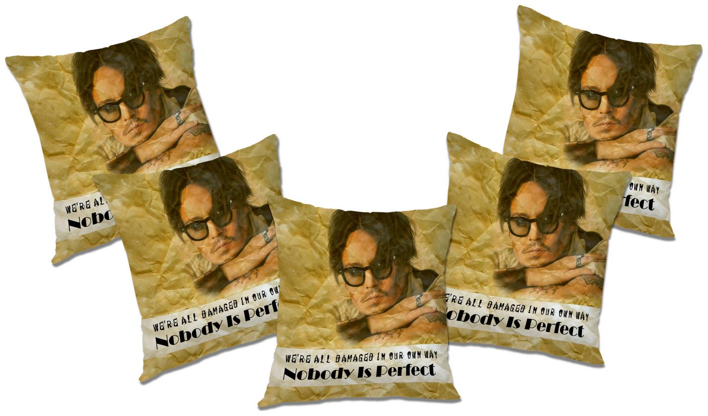 

RADANYA Printed Polyester Beige Cushion Cover ( Large Pack of 5 )