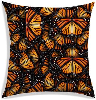RADANYA Printed Polyester Black Cushion Cover ( Large , Pack of 1 )