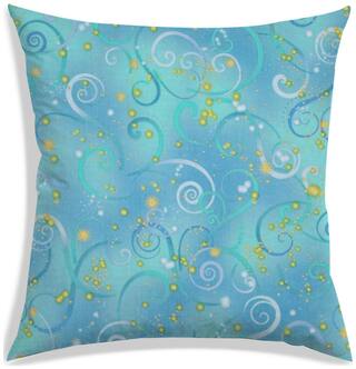 RADANYA Printed Polyester Blue Cushion Cover ( Regular , Pack of 1 )