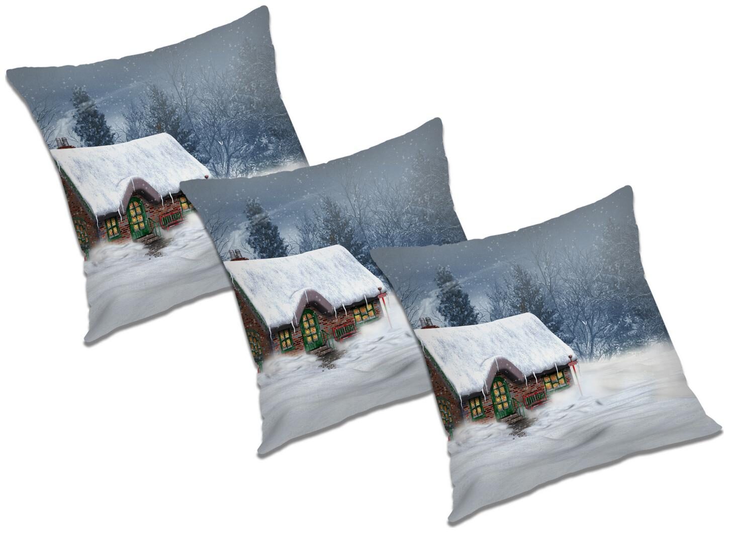 

RADANYA Printed Cushion Cover with Filler (Set of 3) 18x18 inch