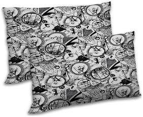 RADANYA Polyester Printed Pillow Covers ( Pack of 2 , White )