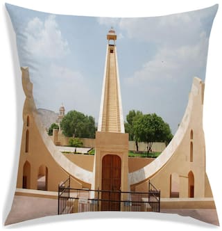 RADANYA Printed Polyester Brown Cushion Cover ( Large , Pack of 1 )