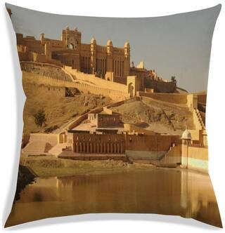 RADANYA Printed Polyester Brown Cushion Cover ( Large , Pack of 1 )