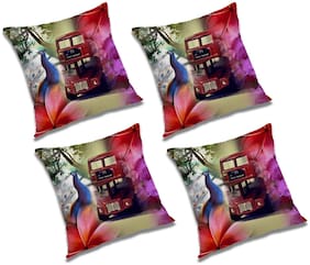 RADANYA Printed Cushion Cover with Filler (Set of 4) 24x24 inch