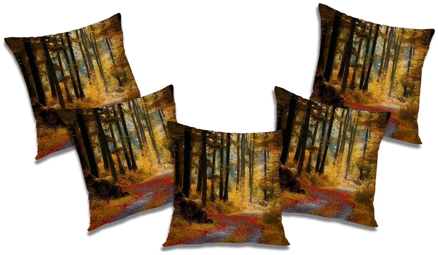

RADANYA Printed Cushion Cover with Filler (Set of 5) 24x24 inch