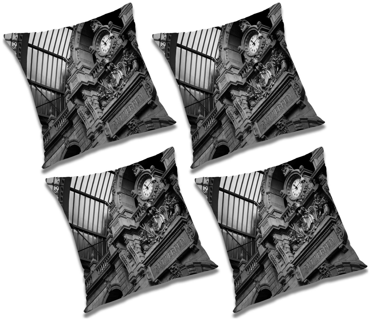 

RADANYA Printed Cushion Cover with Filler (Set of 4) 16x16 inch