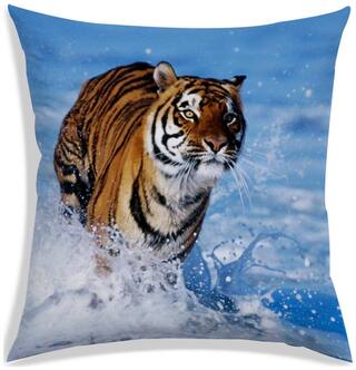 RADANYA Printed Polyester Blue Cushion Cover ( Large , Pack of 1 )