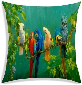 RADANYA Printed Polyester Green Cushion Cover ( Small , Pack of 1 )
