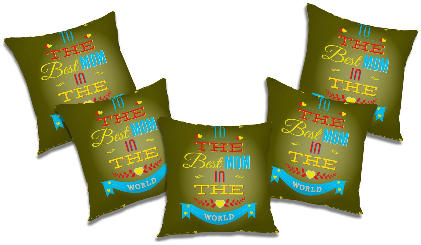 

RADANYA Printed Cushion Cover with Filler (Set of 5) 24x24 inch