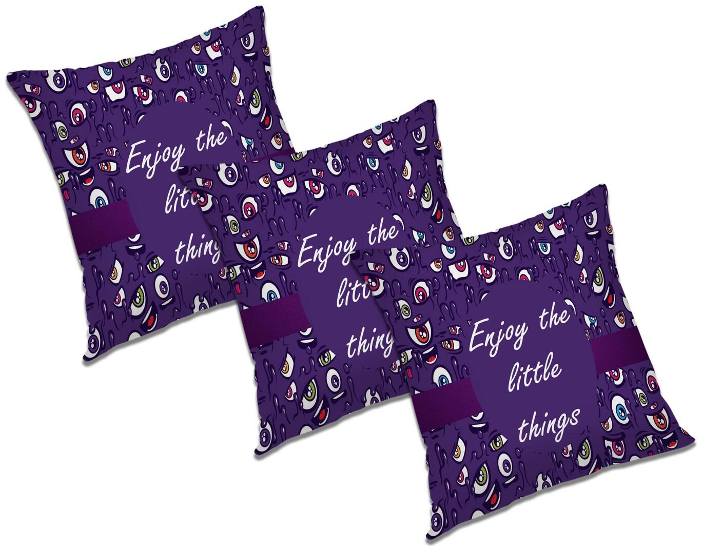 

RADANYA Printed Polyester Purple Cushion Cover ( Small Pack of 3 )