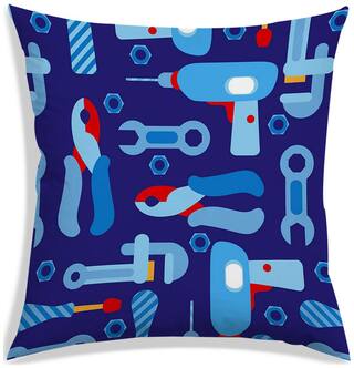 RADANYA Printed Polyester Blue Cushion Cover ( Large , Pack of 1 )