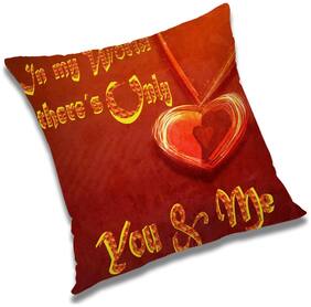 RADANYA Printed Polyester Orange Cushion Cover ( Large , Pack of 1 )