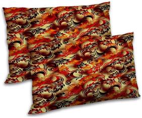 RADANYA Polyester Printed Pillow Covers ( Pack of 2 , Brown )