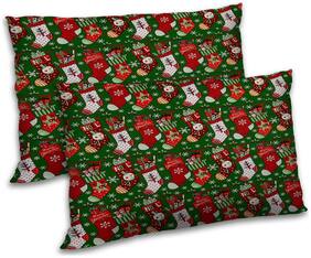 RADANYA Polyester Printed Pillow Covers ( Pack of 2 , Green )