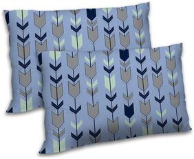 RADANYA Polyester Printed Pillow Covers ( Pack of 2 , Blue )