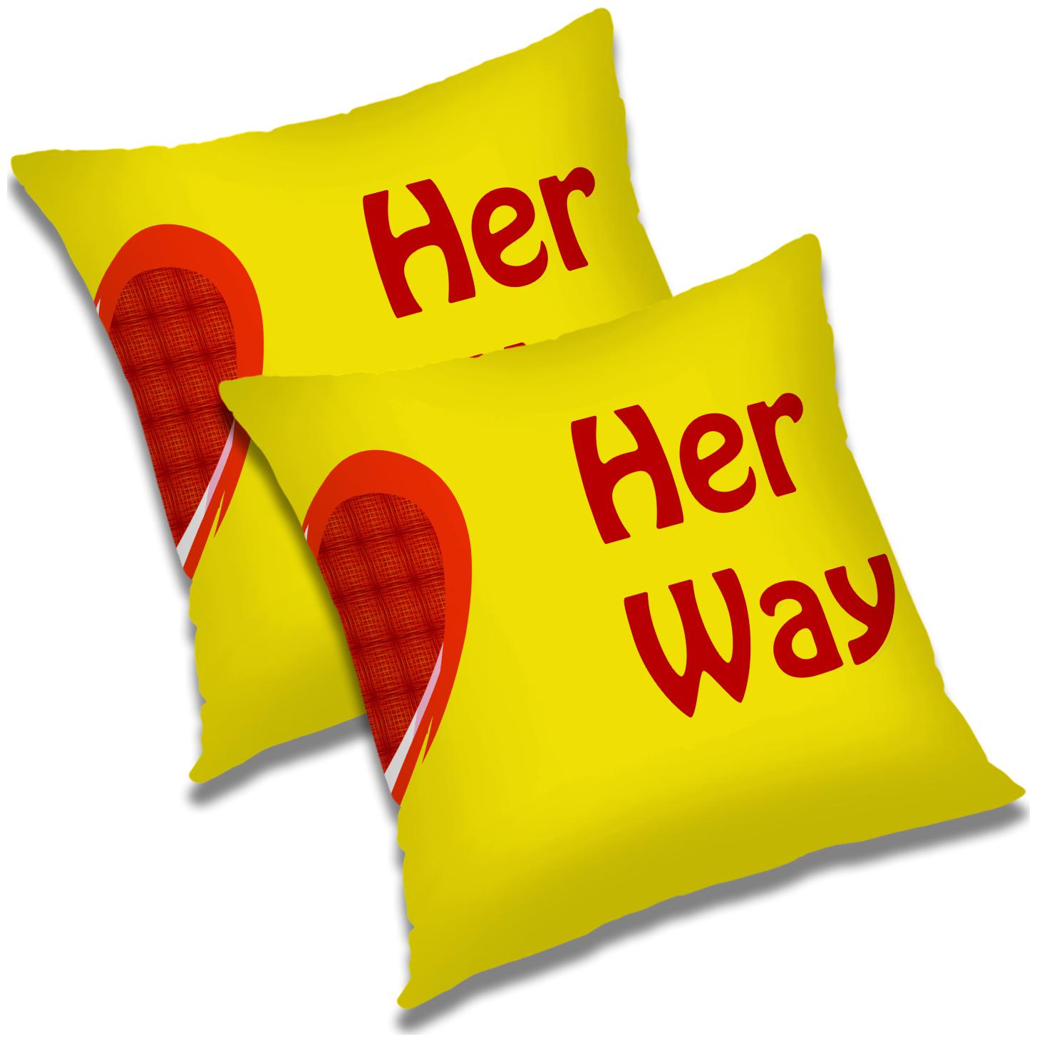 

RADANYA Printed Cushion Cover with Filler 12x12 inch