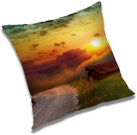 RADANYA Printed Polyester Orange Cushion Cover ( Extra large , Pack of 1 )