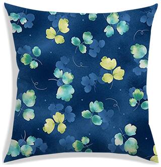 RADANYA Printed Polyester Blue Cushion Cover ( Regular , Pack of 1 )