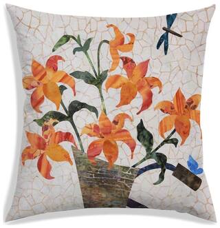 RADANYA Printed Polyester Cream Cushion Cover ( Large , Pack of 1 )