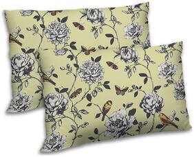 RADANYA Polyester Printed Pillow Covers ( Pack of 2 , Yellow )