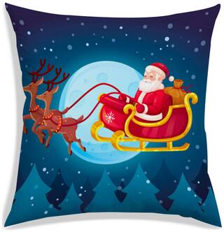 RADANYA Printed Polyester Blue Cushion Cover ( Regular , Pack of 1 )