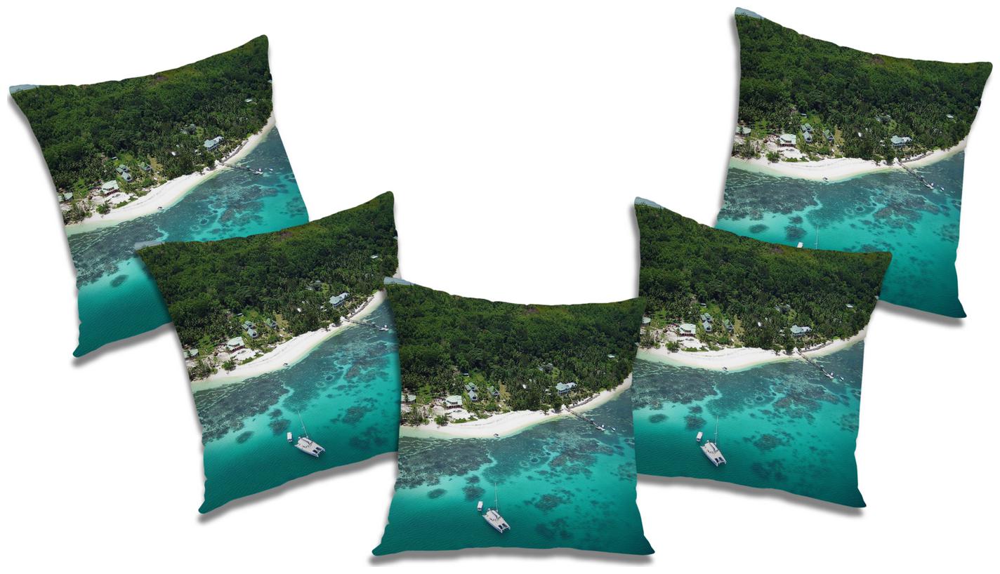 

RADANYA Printed Cushion Cover with Filler (Set of 5) 24x24 inch