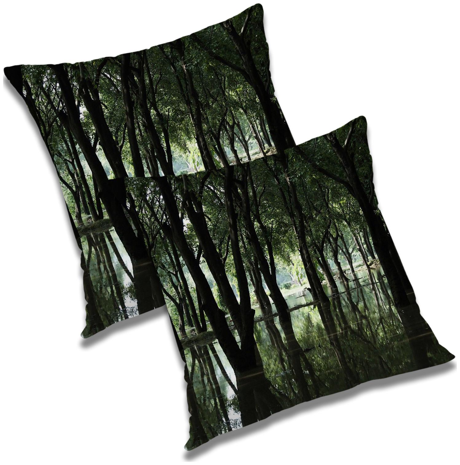 

RADANYA Printed Cushion Cover with Filler Set 18x18 inch
