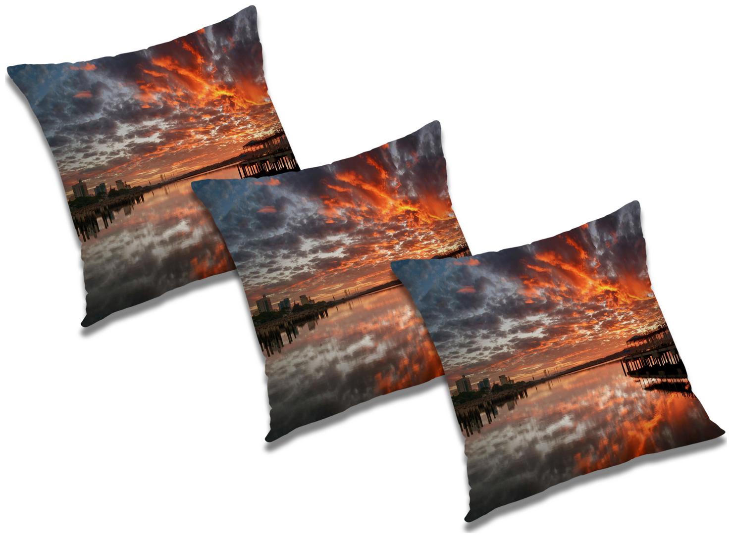 

RADANYA Printed Cushion Cover with Filler (Set of 3) 24x24 inch