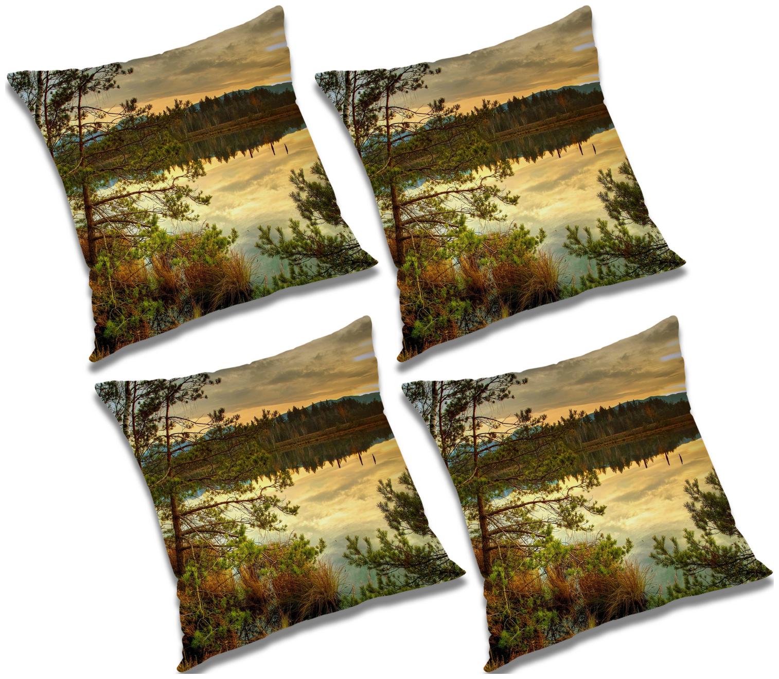 

RADANYA Printed Cushion Cover with Filler (Set of 4) 12X12 inch