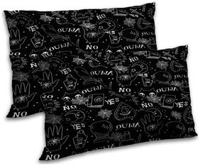 RADANYA Polyester Printed Pillow Covers ( Pack of 2 , Black )