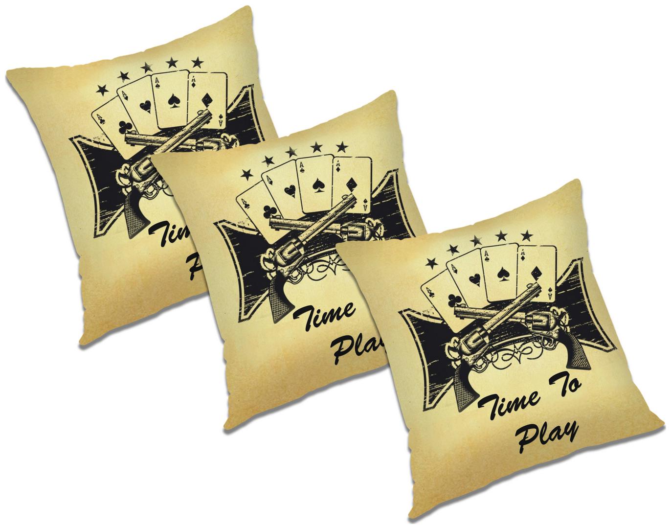 

RADANYA Printed Polyester Beige Cushion Cover ( Large Pack of 3 )
