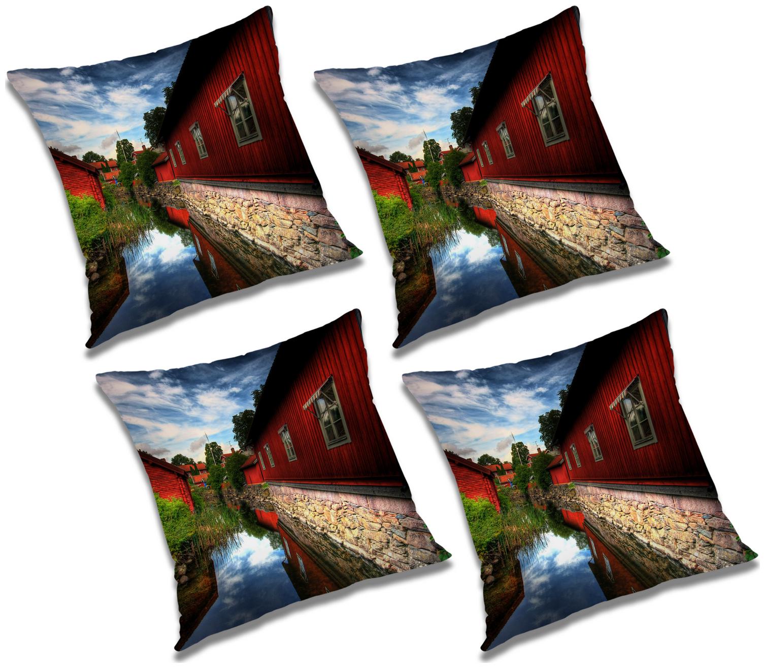 

RADANYA Printed Cushion Cover with Filler (Set of 4) 12X12 inch