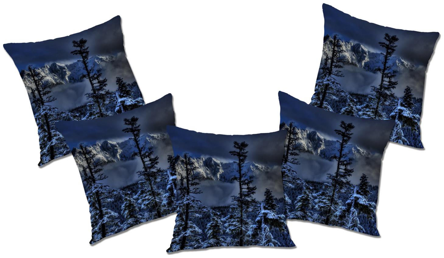 

RADANYA Printed Cushion Cover with Filler (Set of 5) 16x16 inch