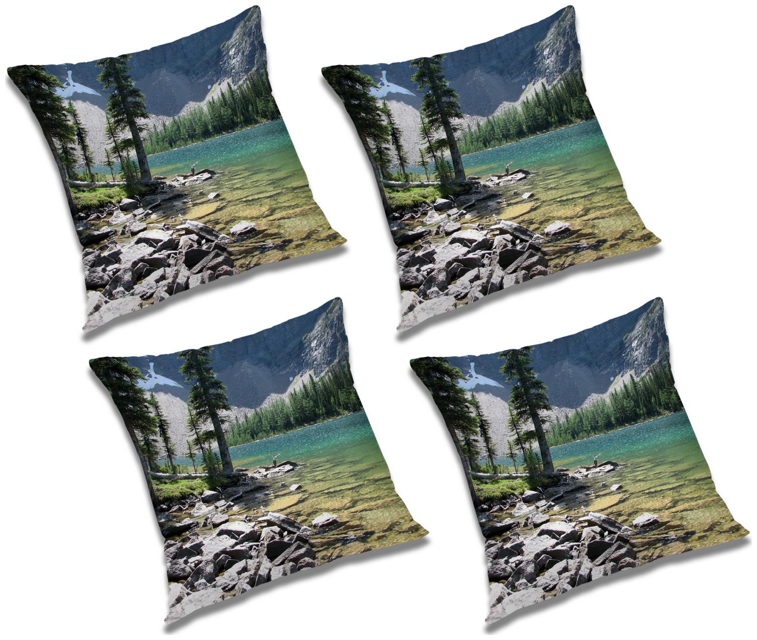 

RADANYA Printed Cushion Cover with Filler (Set of 4) 24x24 inch