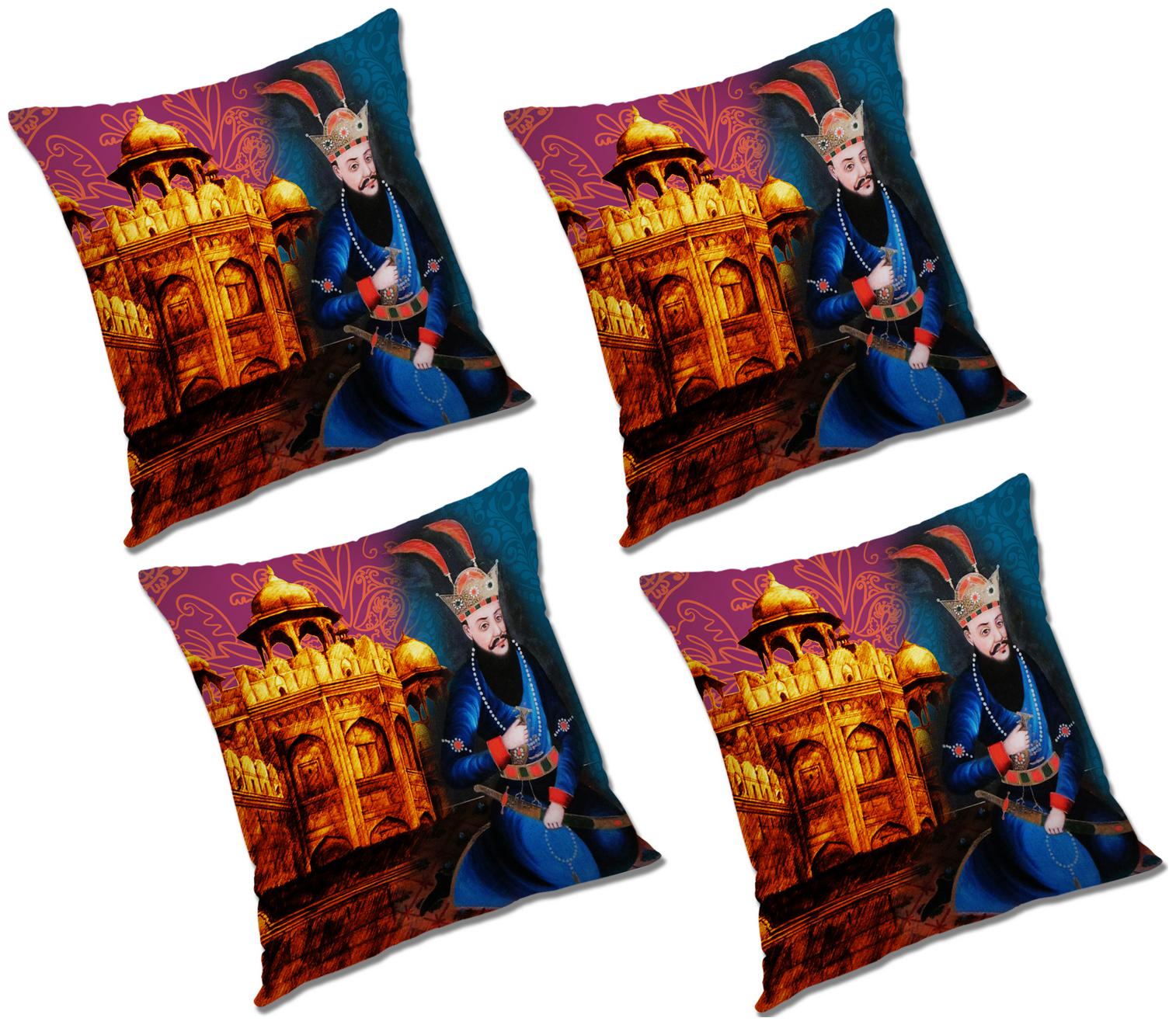 

RADANYA Printed Cushion Cover (Set of 4) 16x16 inch