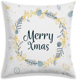 RADANYA Printed Polyester White Cushion Cover ( Regular , Pack of 1 )
