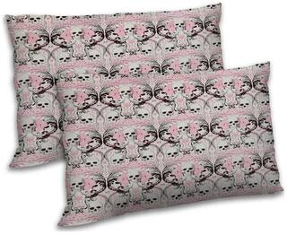 RADANYA Polyester Printed Pillow Covers ( Pack of 2 , Pink )