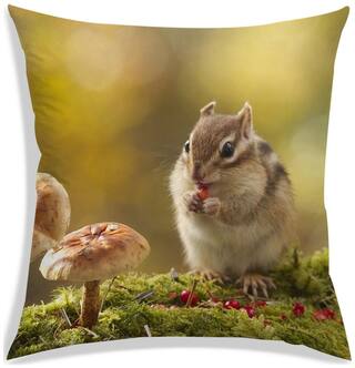 RADANYA Printed Polyester Green Cushion Cover ( Large , Pack of 1 )