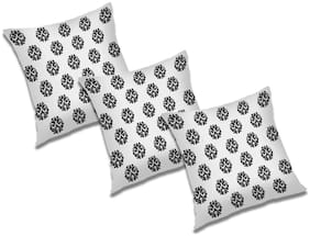 RADANYA Printed Polyester Black Cushion Cover ( Large , Pack of 3 )