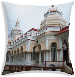 RADANYA Printed Polyester White Cushion Cover ( Regular , Pack of 1 )