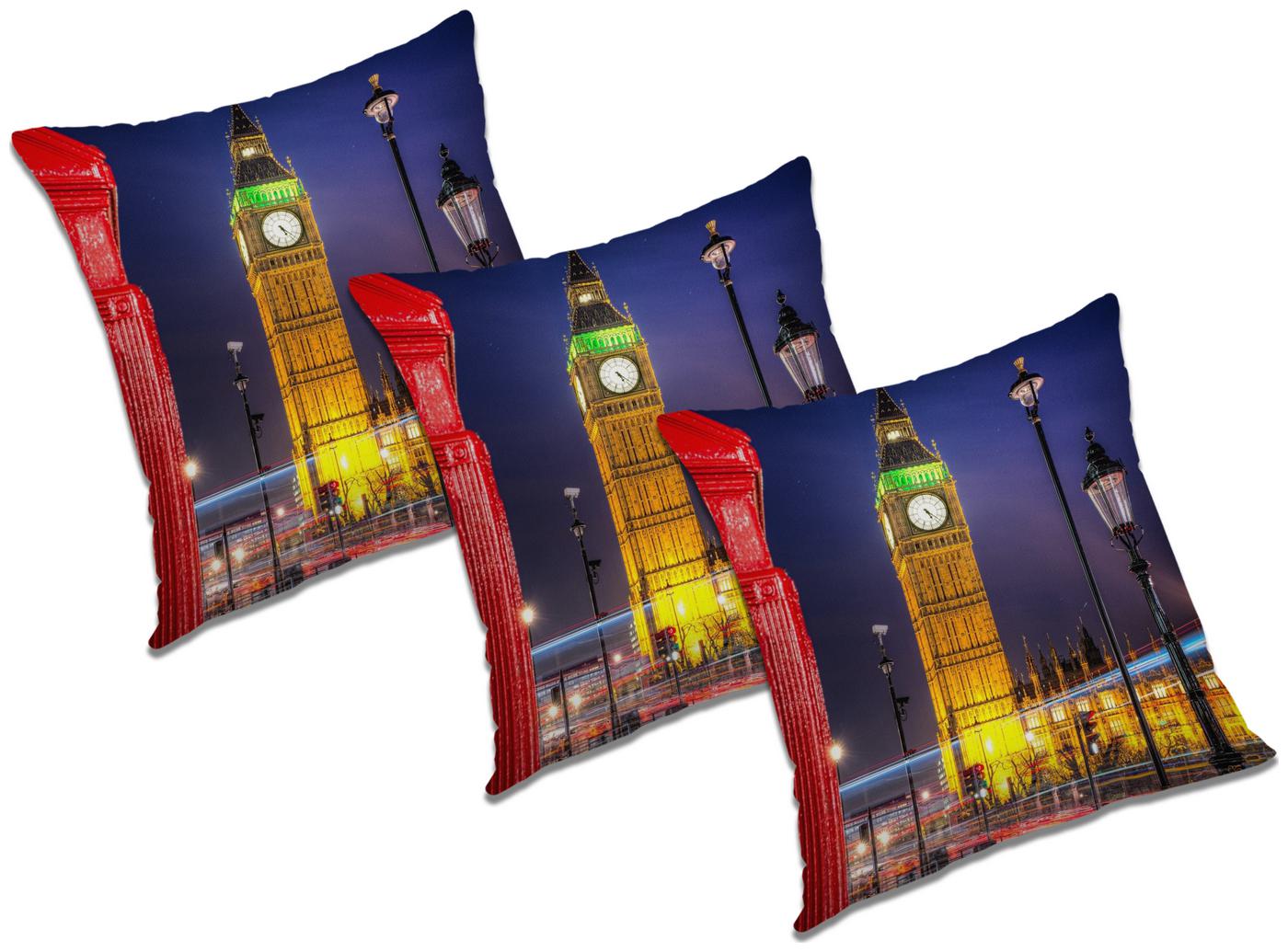 

RADANYA Printed Cushion Cover With FIller (Set of 3) 12x12 inch